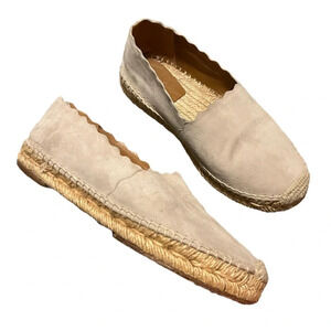 Chloe Scalloped Blue Gray Espadrilles Sandals